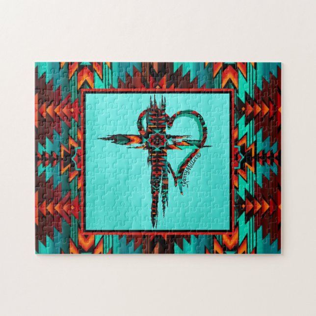 Rompecabezas de la Cruz del Suroeste y el Corazón  (Horizontal)