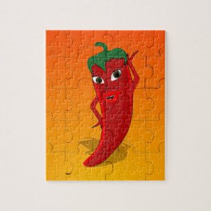 Rompecabezas de la diva del pepino rojo