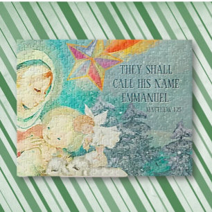 Rompecabezas de la escena de la natividad cristian