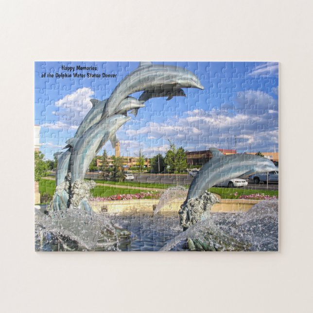 Rompecabezas de la estatua de delfines de agua de  (Horizontal)