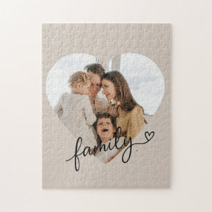 Rompecabezas de la familia Heart Photo - Regalo pe