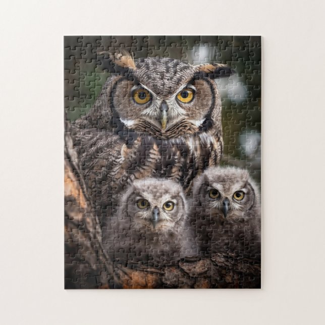 Rompecabezas de la familia Owl (Vertical)