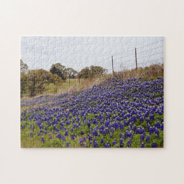 Rompecabezas de la Flor Azul de Texas Bluebonnet (Horizontal)
