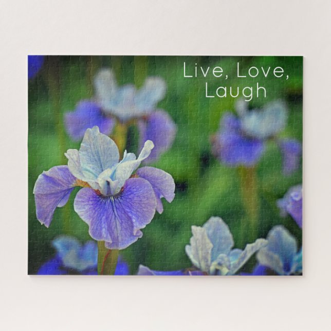 Rompecabezas de la Flor Azul Iris (Horizontal)