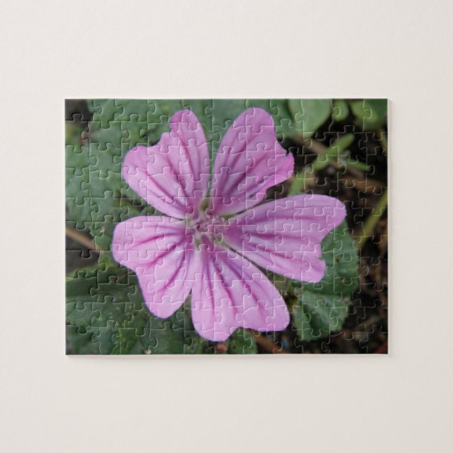 Rompecabezas de la flor violeta de la bonito (Horizontal)