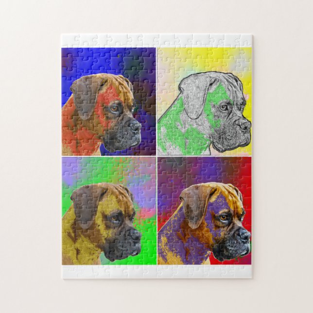 Rompecabezas de la foto del boxeador con la caja (Vertical)