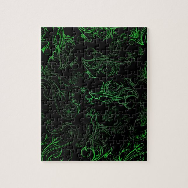 Rompecabezas de la foto verde floral (Vertical)