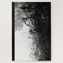 Rompecabezas de la grúa blanca y negra