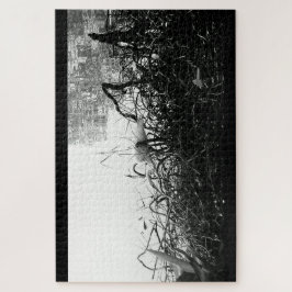 Rompecabezas de la grúa blanca y negra