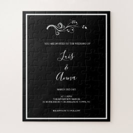 Rompecabezas de la invitación a la boda de hojas b