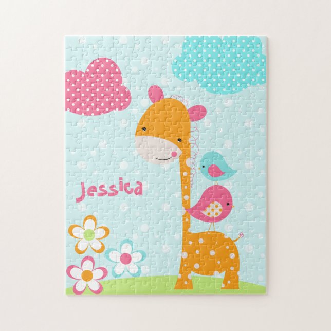 Rompecabezas de la jirafa de Cuties del safari (Vertical)