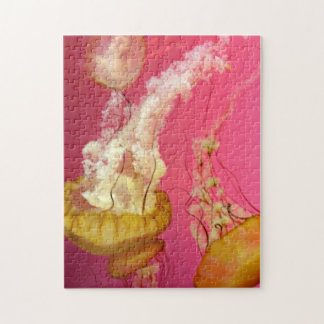 Rompecabezas de la medusa rosa y Naranja