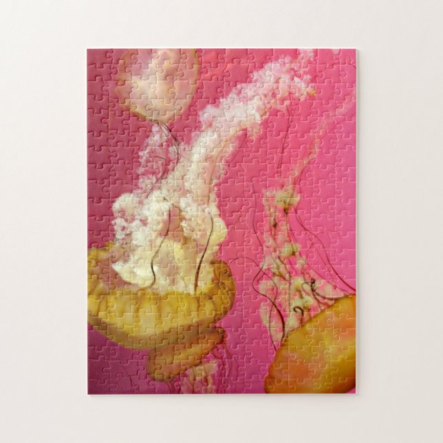 Rompecabezas de la medusa rosa y Naranja (Vertical)