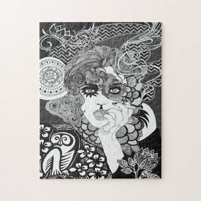 Rompecabezas de la mujer que fuma (Vertical)