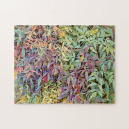 Rompecabezas de la naturaleza de las hojas de árbo