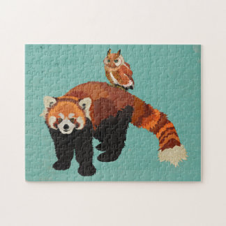 Rompecabezas de la panda roja y del búho