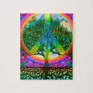 Rompecabezas de la paz de mundo del arco iris