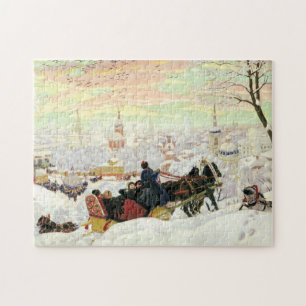 Rompecabezas de la pintura del paseo del trineo