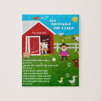 Rompecabezas de la rima infantil de Old MacDonald