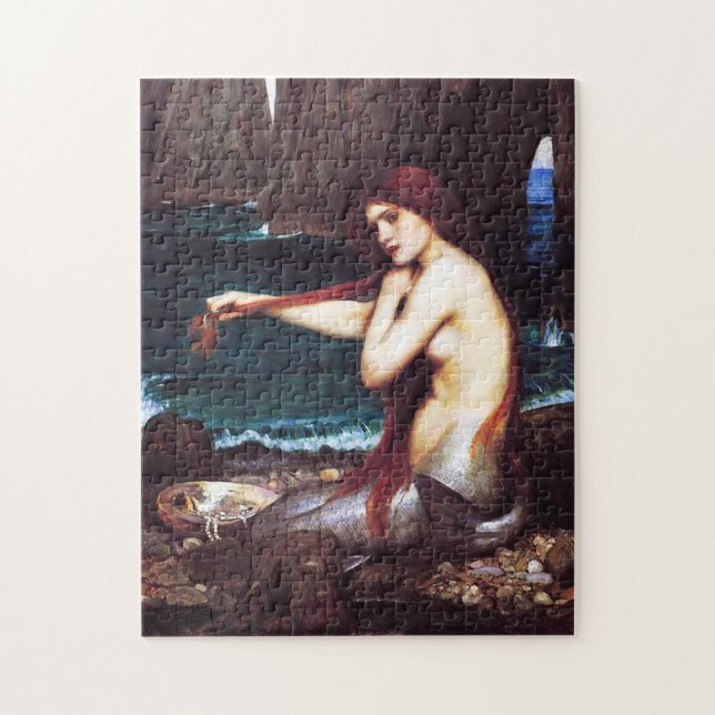 Rompecabezas de la sirena de John William Waterhou (Vertical)