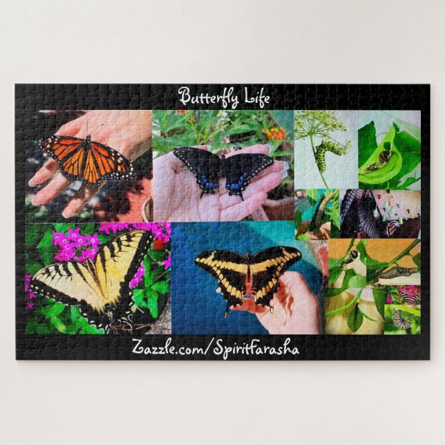 Rompecabezas de la vida de las mariposas (Horizontal)
