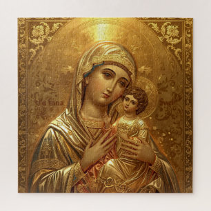 Rompecabezas de la Virgen María Icono de Oro