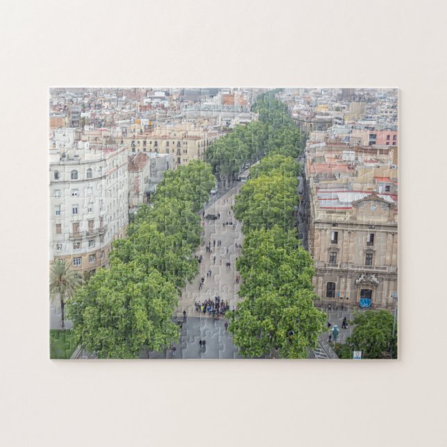 Rompecabezas de la vista de la Rambla de Barcelona (Horizontal)