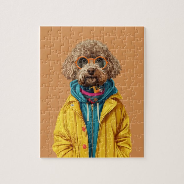 Rompecabezas de Labradoodle con caja de regalo (Vertical)
