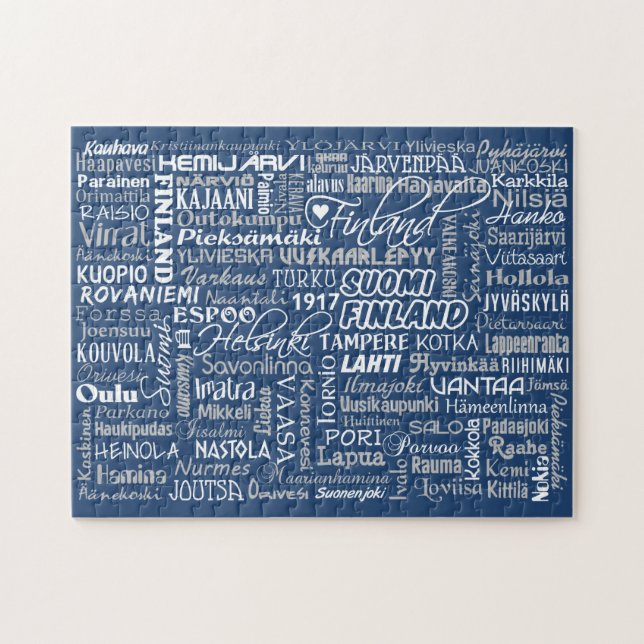 Rompecabezas de las ciudades de Finlandia (Horizontal)