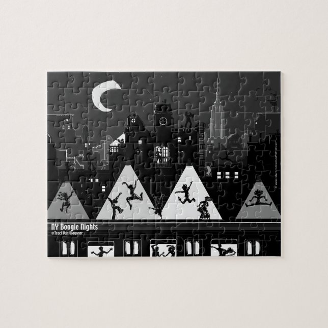 Rompecabezas de las noches de la boogie de NY (Horizontal)
