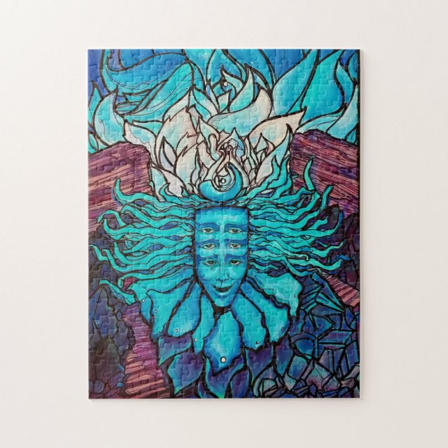 Rompecabezas de las rocas rojas en forma de Fanart (Vertical)
