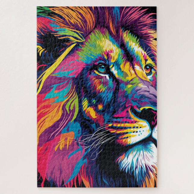 Rompecabezas de león colorido de 20" * 30", 1014 p (Vertical)