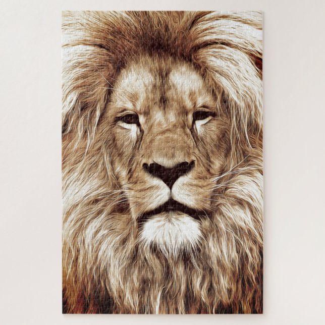 Rompecabezas de Lion Face Jigsaw (Vertical)