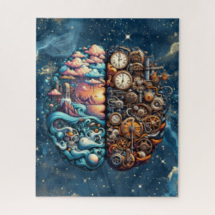 Rompecabezas de lluvia de ideas en Steampunk