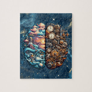 Rompecabezas de lluvia de ideas en Steampunk