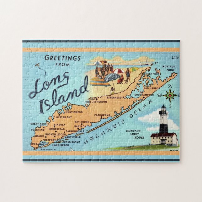 Rompecabezas de Long Island NY (Horizontal)
