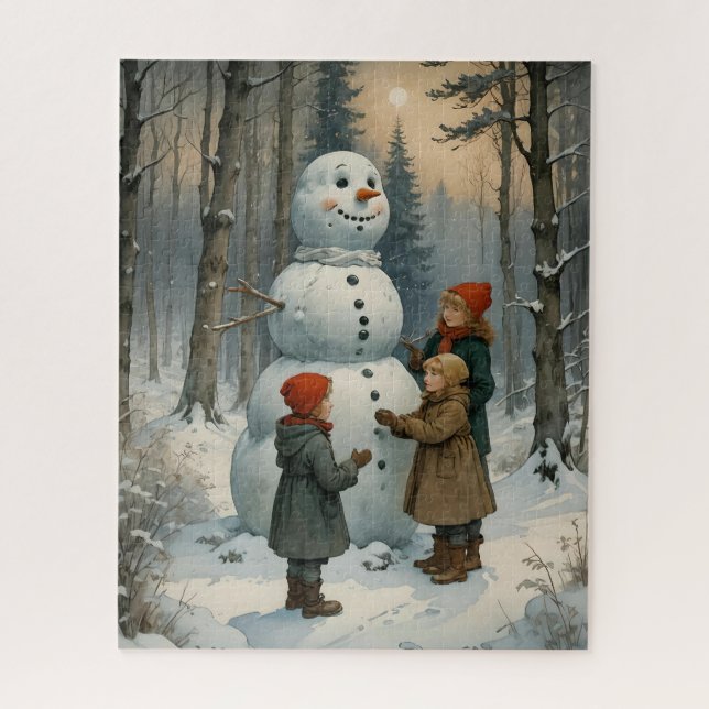 Rompecabezas de los constructores de Snowman (Vertical)