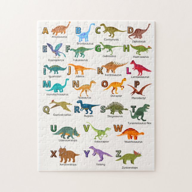Rompecabezas de los dinosaurios ABC (Vertical)