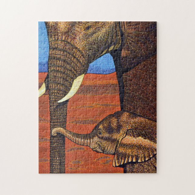 Rompecabezas de los elefantes africanos de la (Vertical)