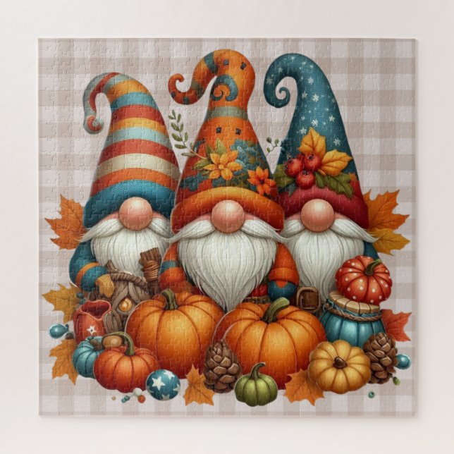 Rompecabezas de los gnomos de otoño (Vertical)