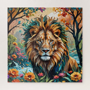 Rompecabezas de los leones cubistas