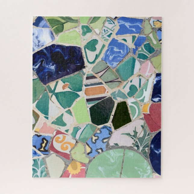 Rompecabezas de los mosaicos de Guell del parque (Vertical)