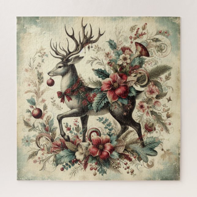 Rompecabezas de los Navidades clásicos Deer Jigsaw (Vertical)