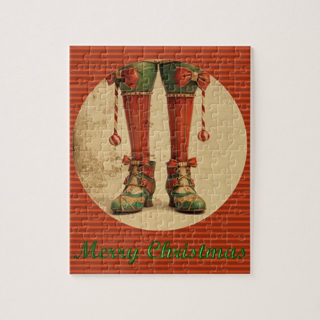 Rompecabezas de los Navidades de Elf Legs (Vertical)