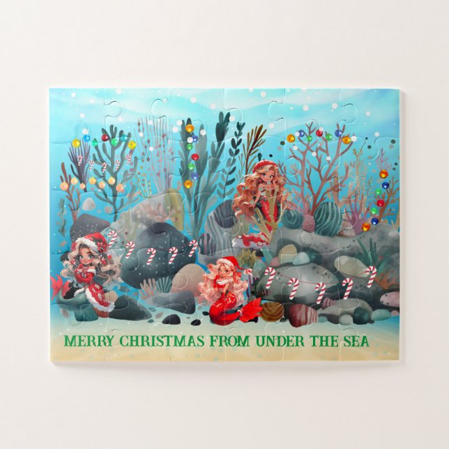 Rompecabezas de los Navidades de Sirena (Horizontal)