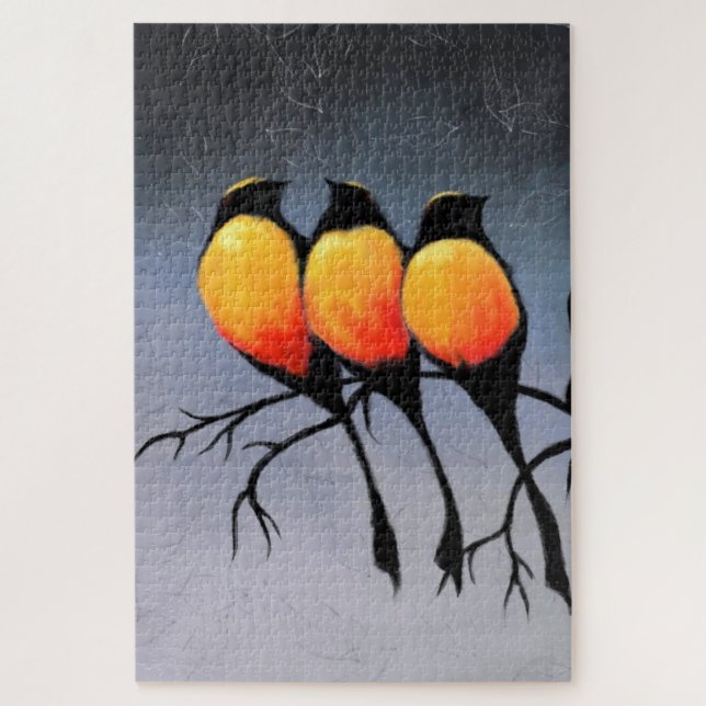 Rompecabezas de los Pájaros Negros (Vertical)
