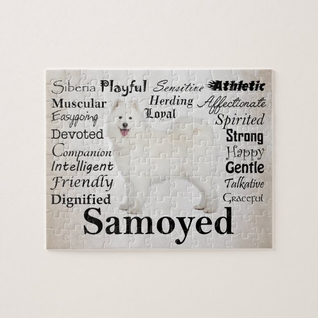 Rompecabezas de los rasgos del samoyedo (Horizontal)