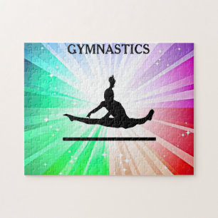 Rompecabezas de luces gimnásticas con gimnasta.