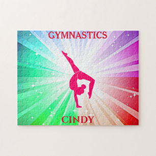 Rompecabezas de luces gimnásticas con gimnasta. N