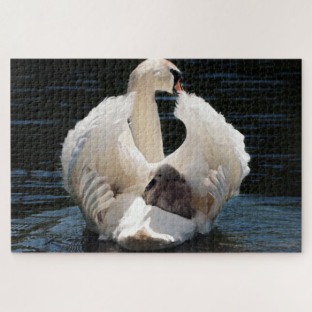 rompecabezas de madre y bebé cisne (Horizontal)